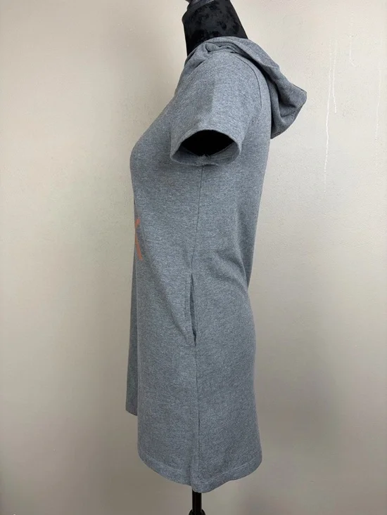 Calvin Klein Performance Gray Hooded Sweatshirt Dress CK Logo Girl XL/16 Pockets - Picture 5 of 16